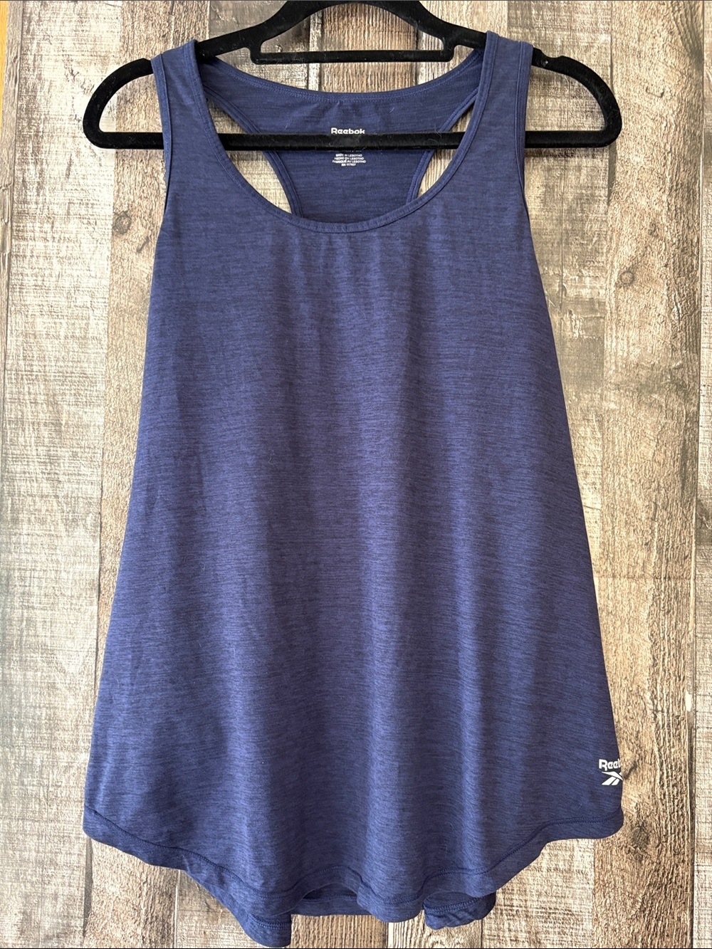 Reebok Women's Heathered Blue Racerback Tank-M